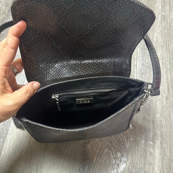 Svala The Tashi Crossbody in Black Embossed Faux Snakeskin - Picture 5 of 7